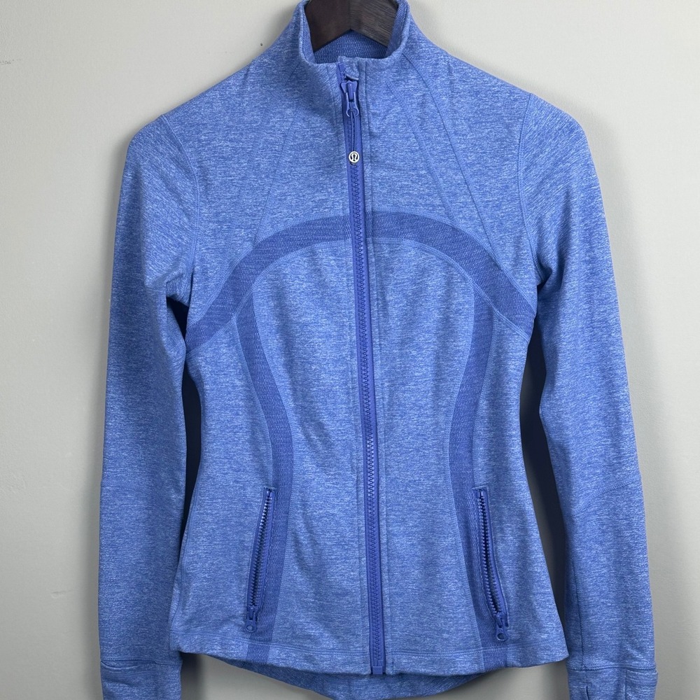 Lululemon Define Jacket Soft Mini Check Size 6 Heathered Persian Purple Luon
